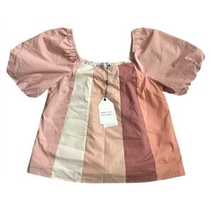 👚NWT English Factory Pink/ Nude  Color Blocked Top Women’s Size XS 👚